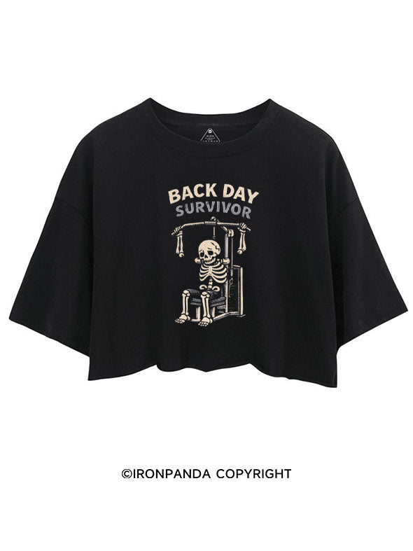 BACK DAY SURVIVOR SKELETON CROP TOPS