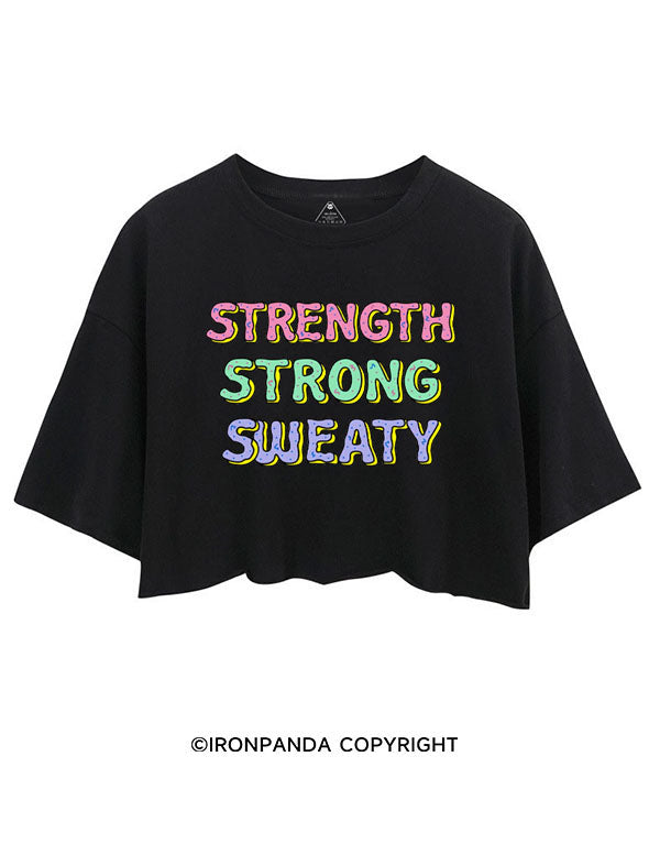 STRENGTH STRONG SWEATY DONUT CROP TOPS
