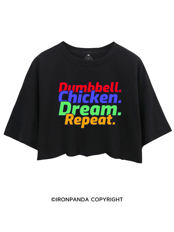 DUMBBELL CHICKEN DREAM REPEAT CROP TOPS