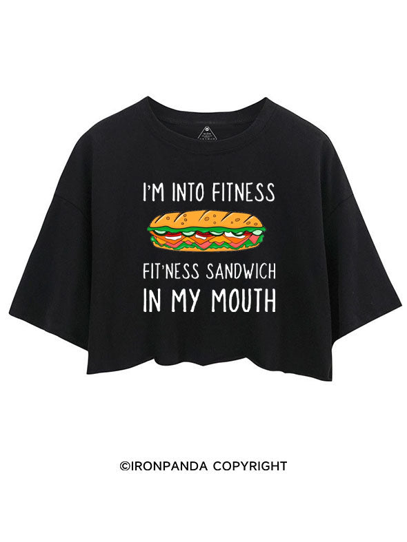 I'M INTO FITNESS FITNESS SANDWICH IN MY MOUTH GYM CROP TOPS