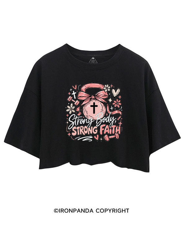STRONG BODY, STRONG FAITH JESUS CROP TOPS