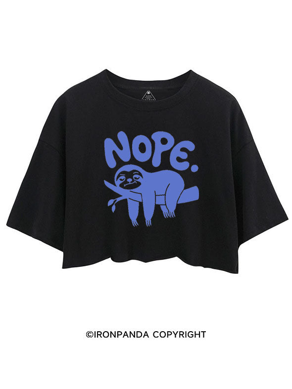 NO TODAY SLOTH CROP TOPS