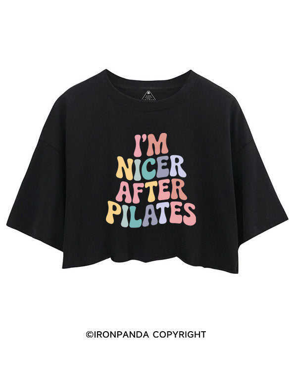I'M NICER AFTER PILATES CROP TOPS