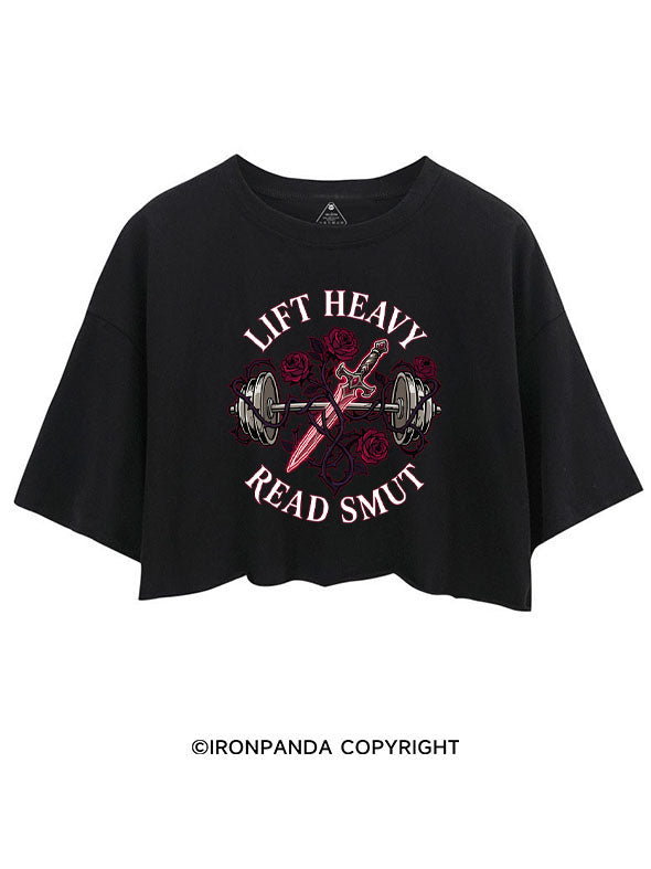 LIFT HEAVY READ SMUT CROP TOPS