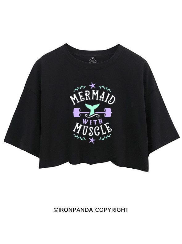 MERMAID WITH MUSCLE CROP TOPS