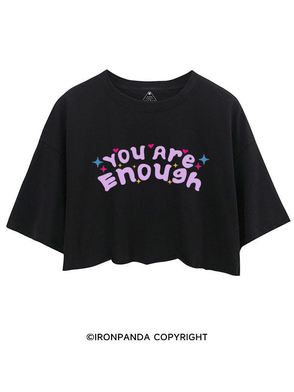 YOU ARE ENOUGH GYM CROP TOPS