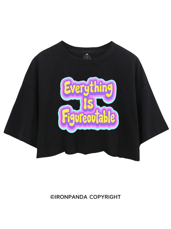 EVERYTHING IS FIGUREOUTABLE CROP TOPS