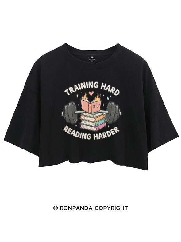 TRAINING HARD READING HARDER CROP TOPS