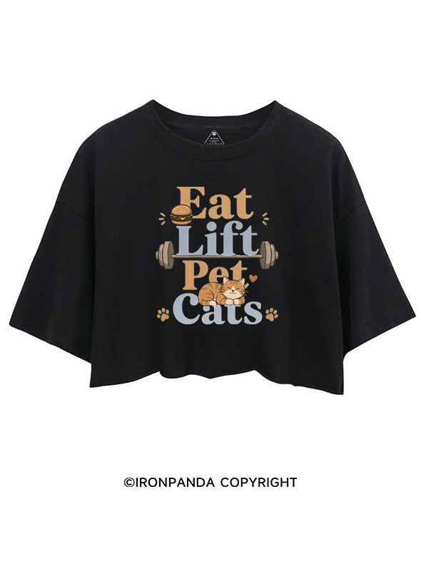 EAT LIFT PET CATS WORKOUT CROP TOPS