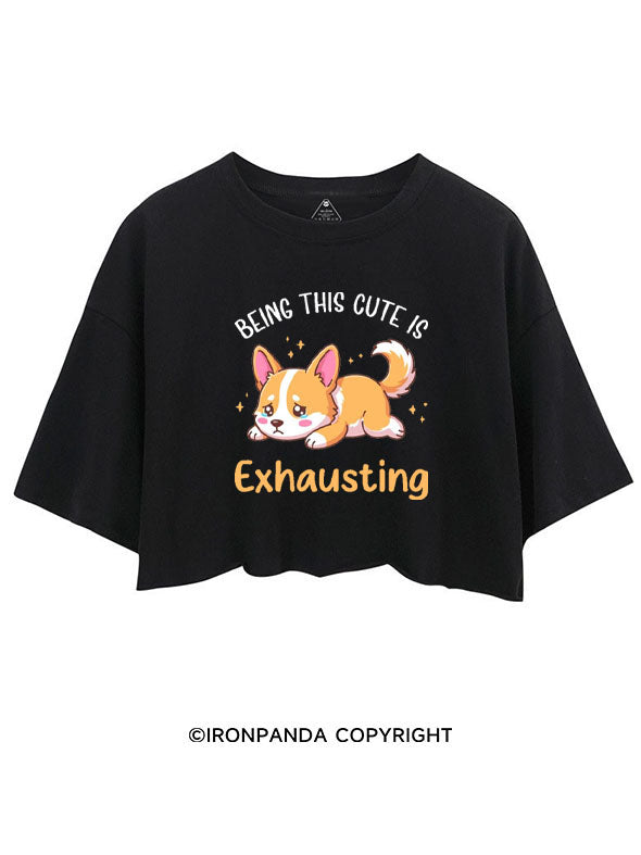 BEING THIS CUTE IS EXHAUSTING CROP TOPS