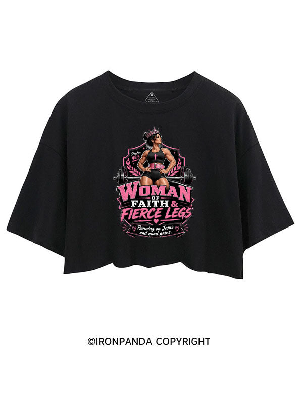 WOMAN OF FAITH & FIERCE LEGS CROP TOPS