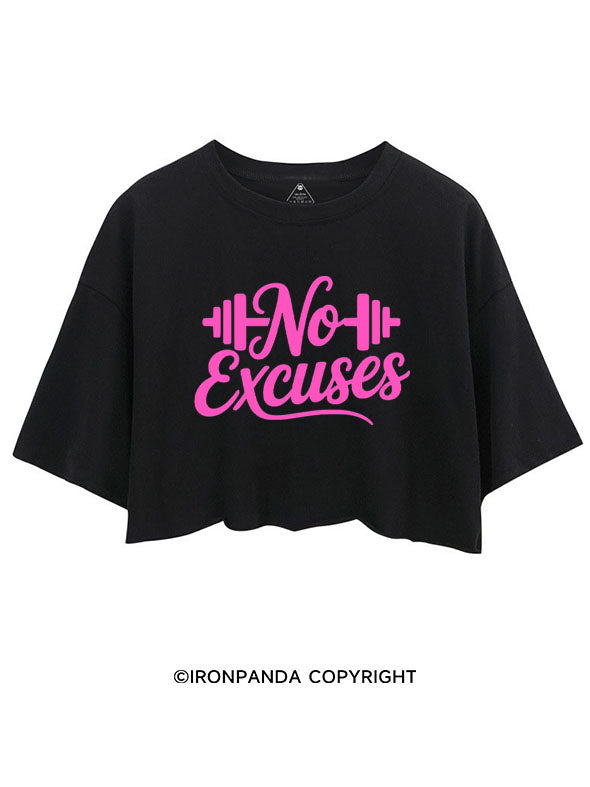 NO EXCUSES JUST GO TO THE GYM CROP TOPS