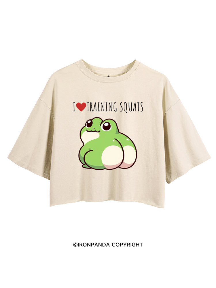 I ❤ TRAINING SQUATS FROG CROP TOPS