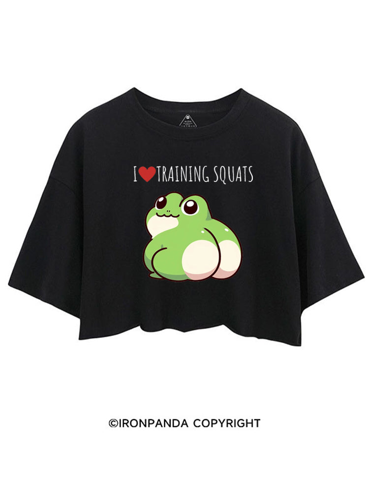 I ❤ TRAINING SQUATS FROG CROP TOPS