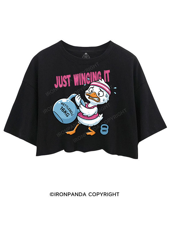JUST WINGING IT CROP TOPS