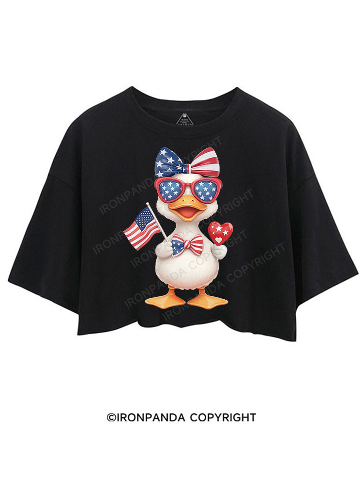 RED, WHITE, AND QUACK! CROP TOPS