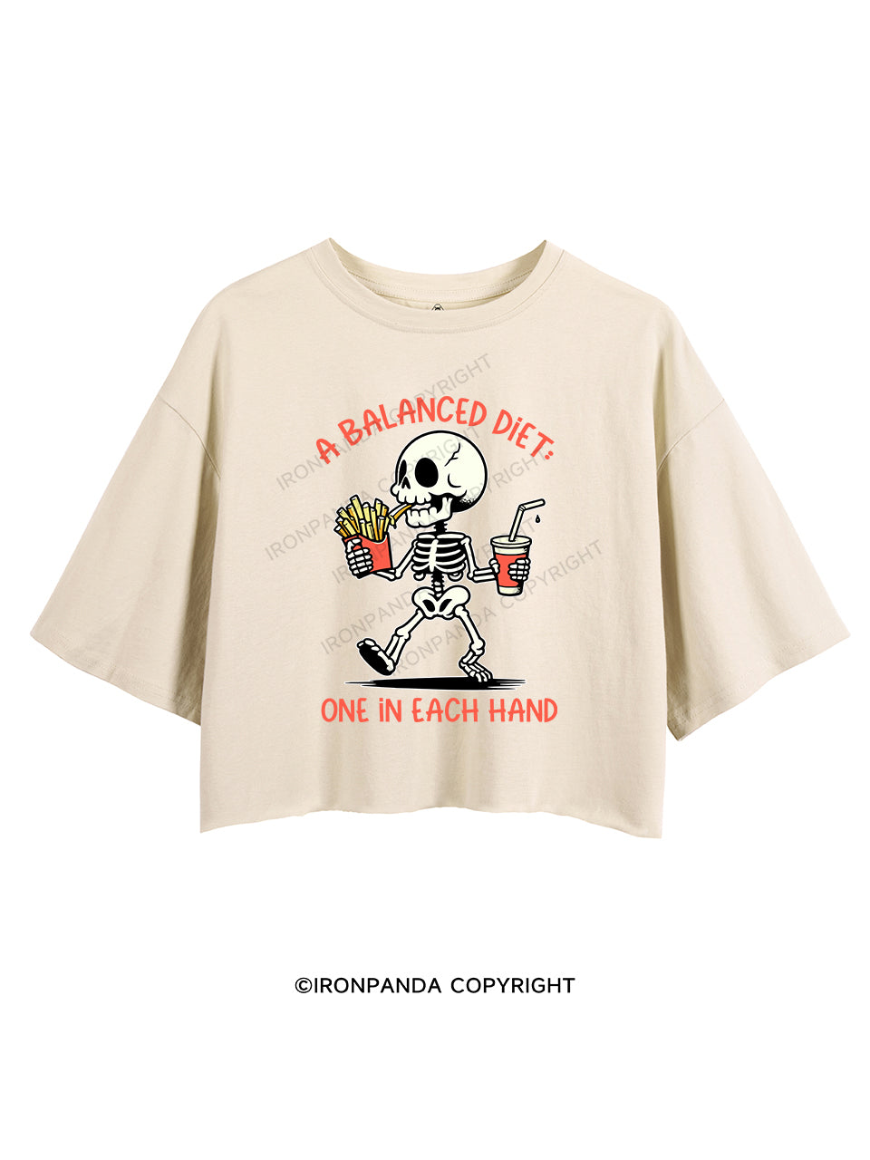 A BALANCED DIET ONE IN EACH HAND CROP TOPS