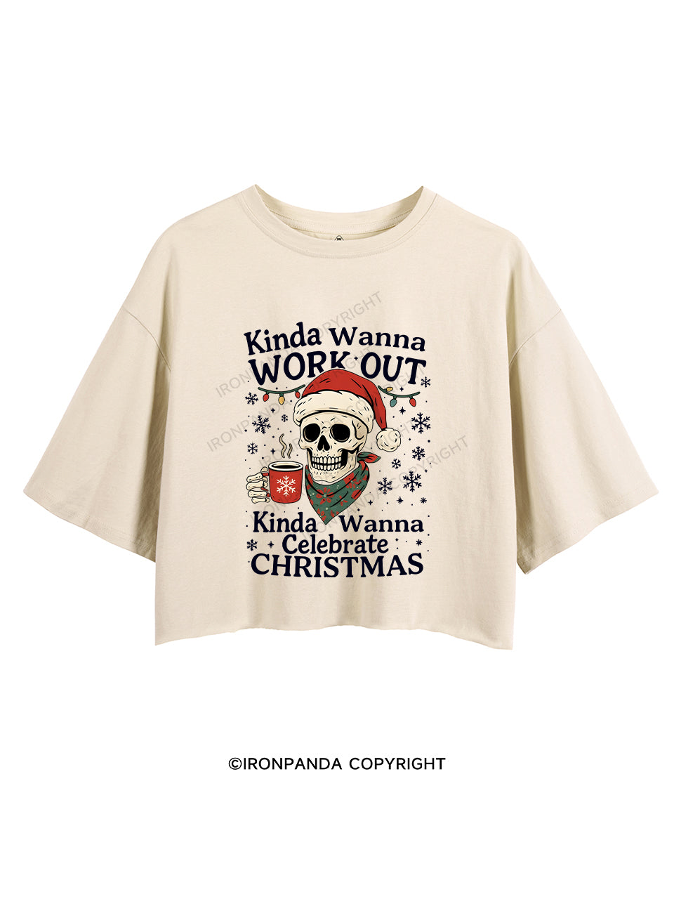 Kinda Wanna Work Out,Kinda Wanna Celebrate Christmas CROP TOPS