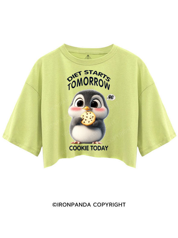 DIET STARTS TOMORROW COOKIE TODAY CROP TOPS
