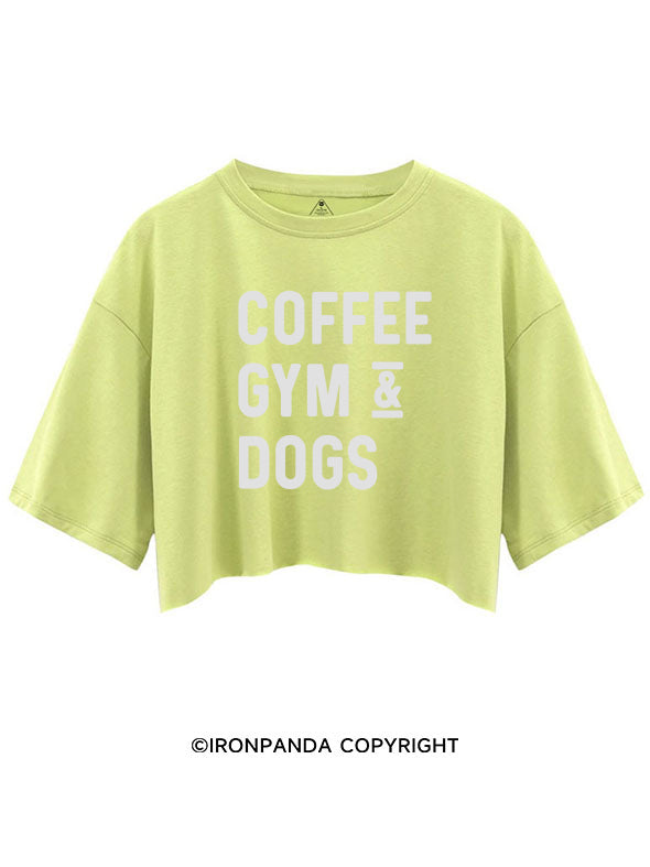 COFFEE GYM & DOGS CROP TOPS