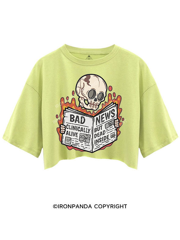CLINICALLY ALIVE BUT DEAD INSIDE CROP TOPS