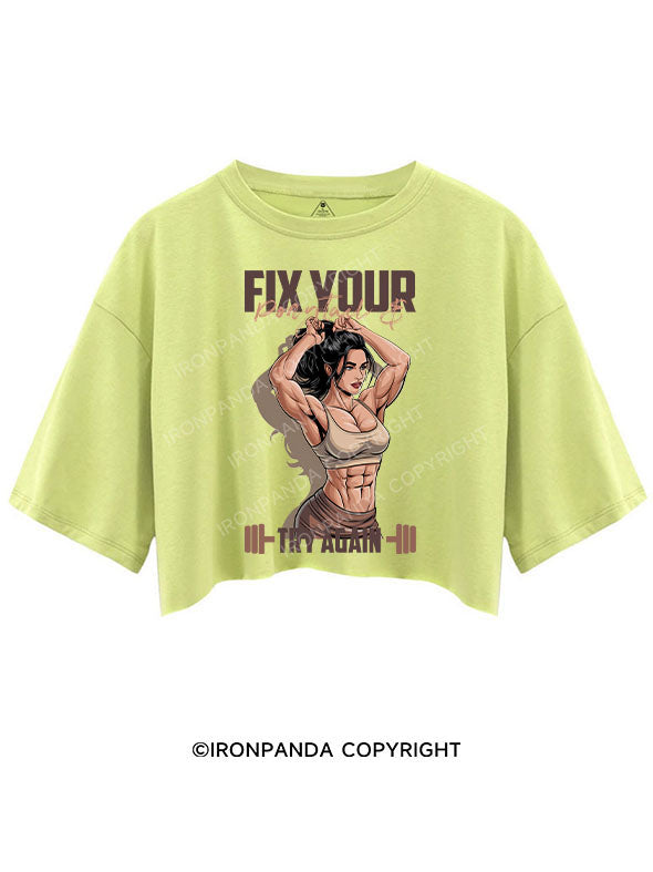 FIX YOUR PONYTAIL & TRY AGAIN CROP TOPS