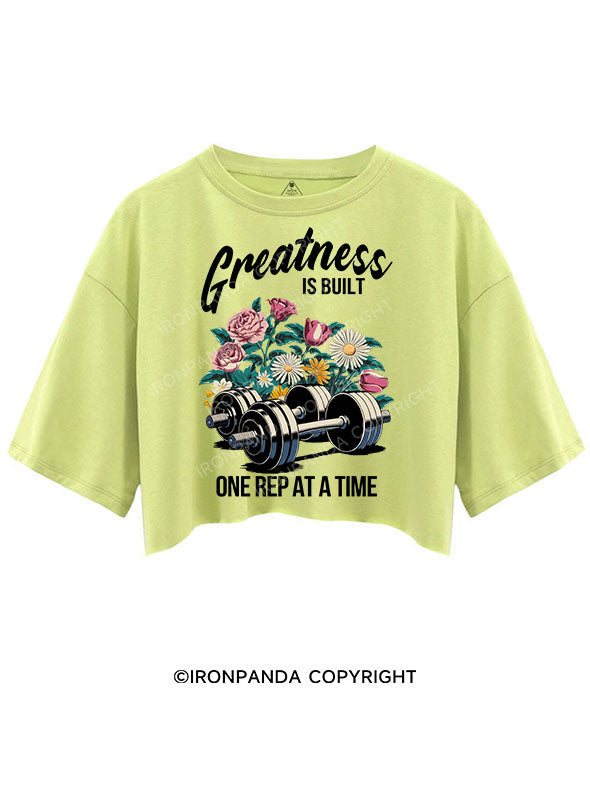 GREATNESS IS BUILT CROP TOPS