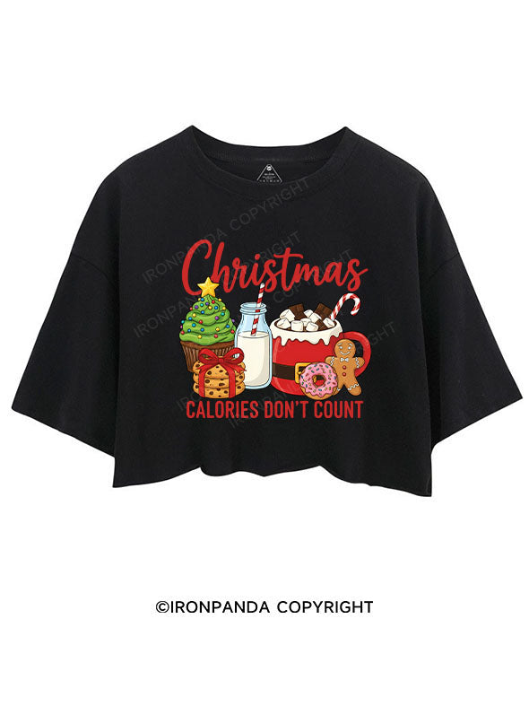 Christmas CALORLES DON'T COUNTCROP TOPS