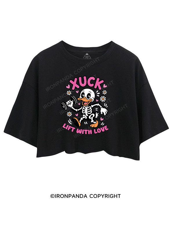 XUCK, LIFT WITH LOVE CROP TOPS
