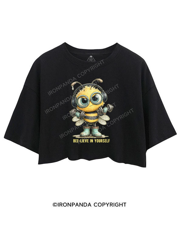 BEE-LIEVE IN YOURSELF CROP TOPS