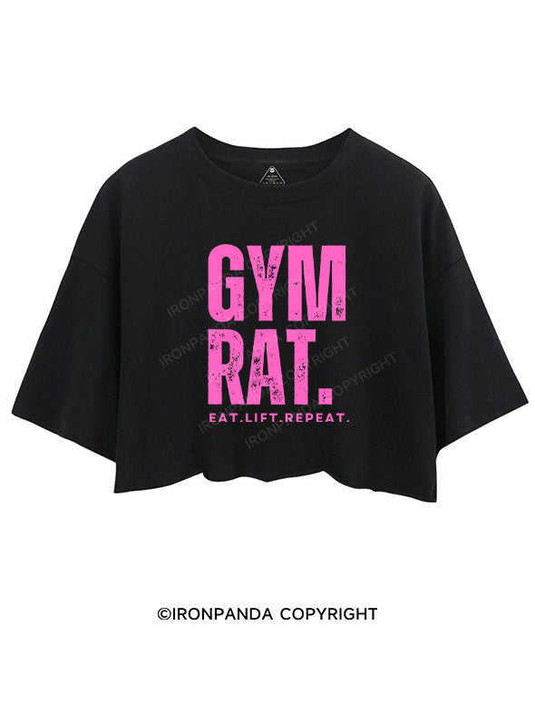 GYM RAT EAT LIFT REPEAT CROP TOPS