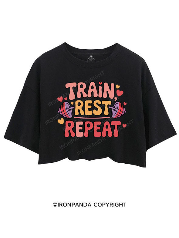 TRAIN, REST, REPEAT CROP TOPS