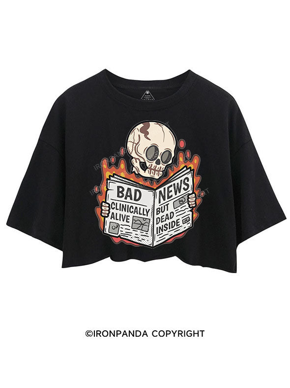 CLINICALLY ALIVE BUT DEAD INSIDE CROP TOPS