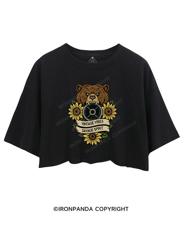 VINTAGE VIBES SAVAGE SPIRIT CROP TOPS