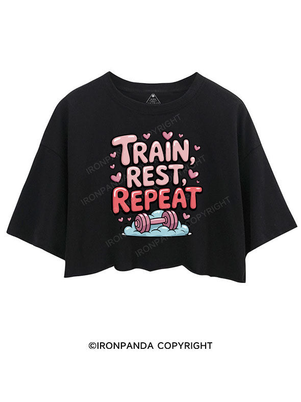 TRAIN, REST, REPEAT CROP TOPS