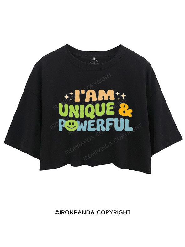 I AM UNIQUE & POWERFUL CROP TOPS