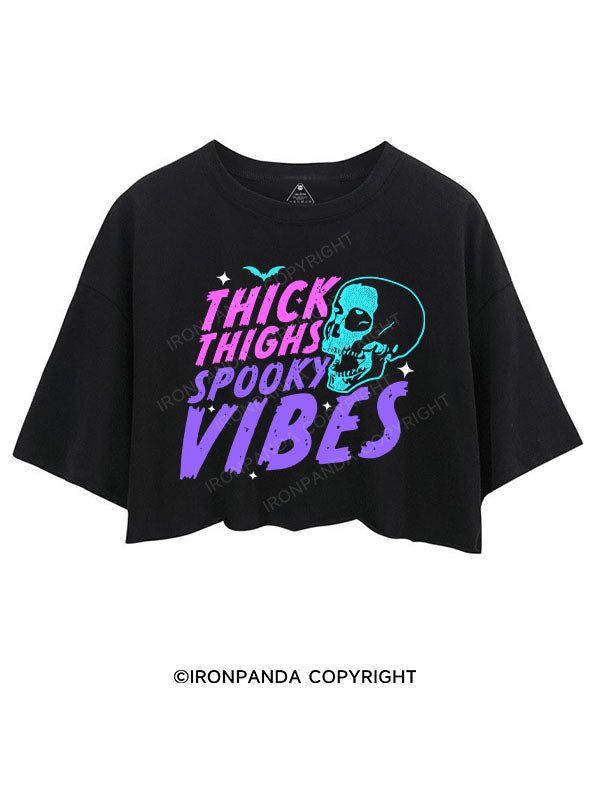 THICK THIGHS SPOOKY VIBES  CROP TOPS