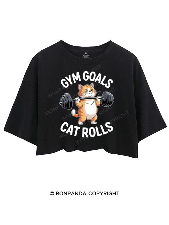 GYM GOALS CAT ROLLS CROP TOPS