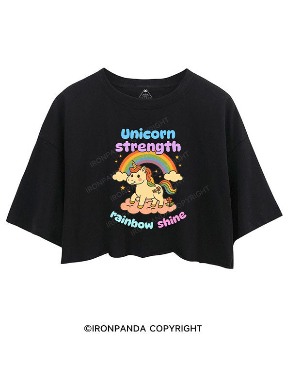 UNICORN STRENGTH RAINBOW SHINE CROP TOPS
