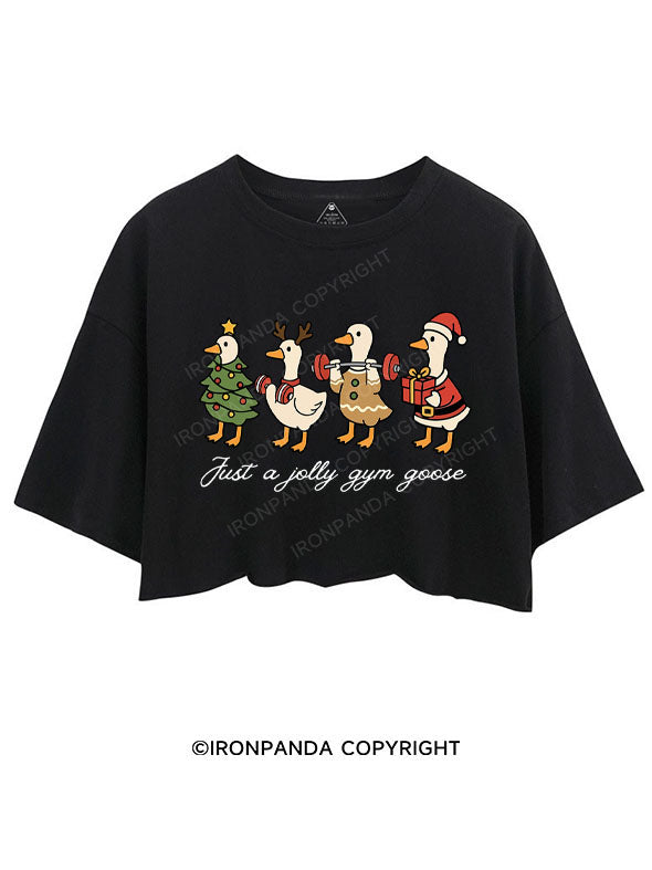 JUST A JOLLY GYM GOOSE CROP TOPS