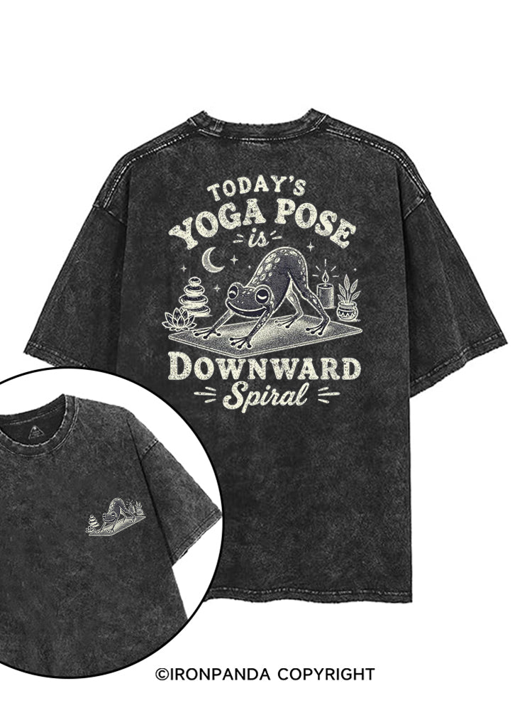 TODAY'S YOGA POSE IS DOWNWARD SPIRAL FUNNY YOGA FROG printed Gym Shirt