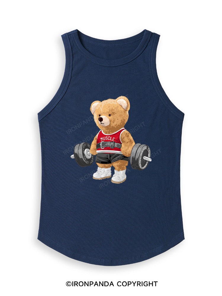 EXERCISE BEAR Fitted Tank Top