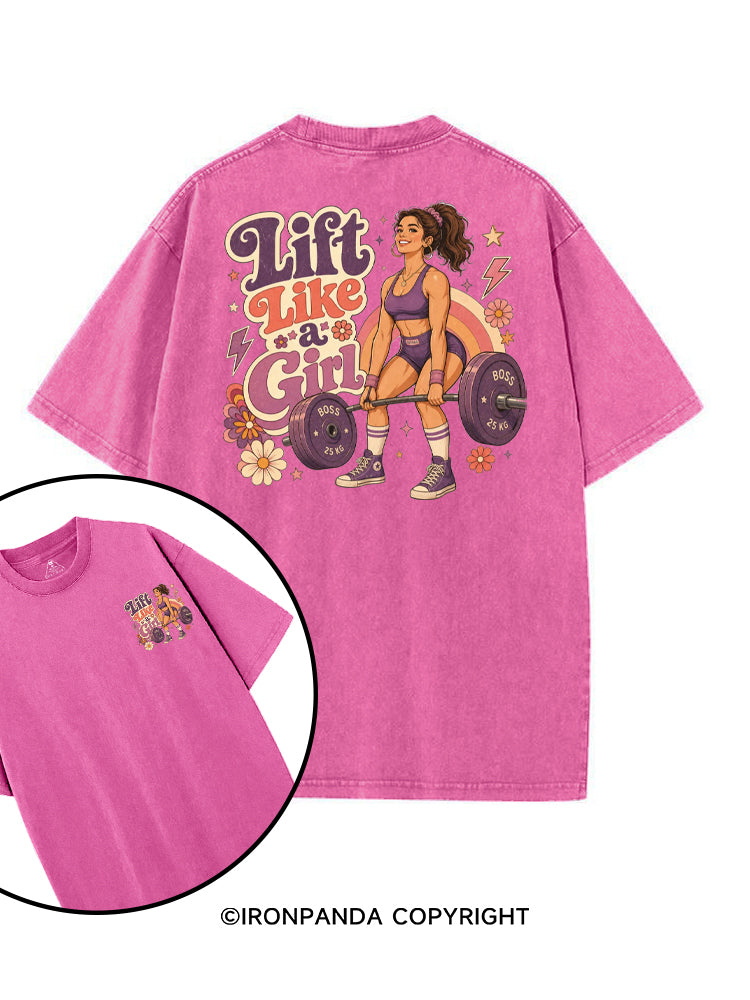 LIFT LIKE A GIRL FUNNY WORKOUT printed Gym Shirt