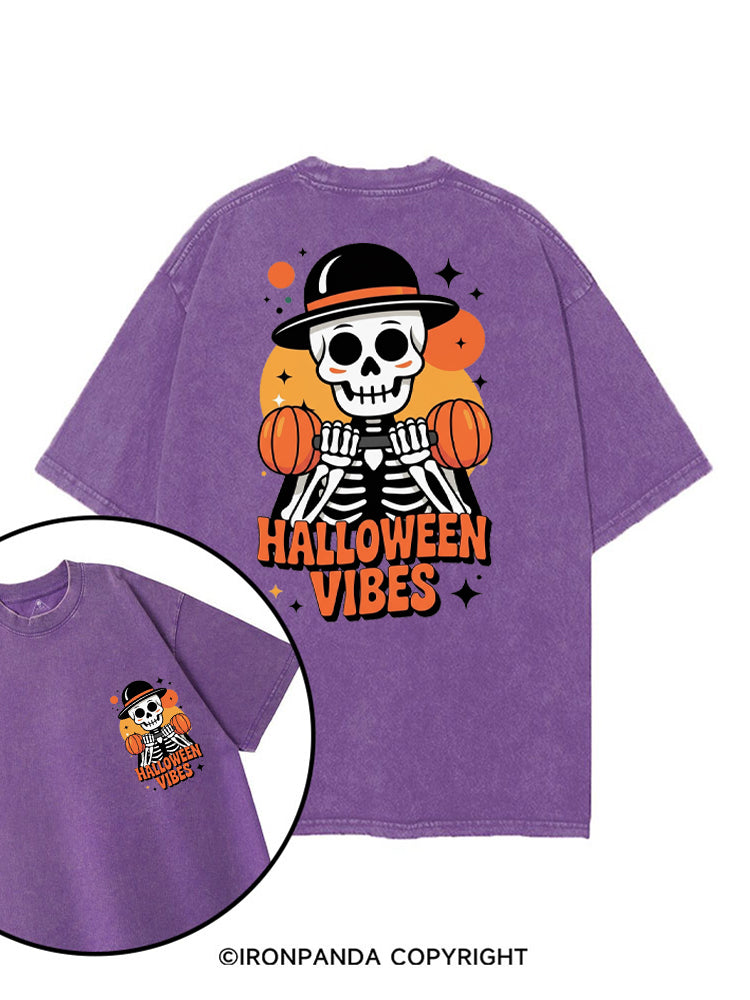 HALLOWEEN VIBES STRONG MIND printed Gym Shirt