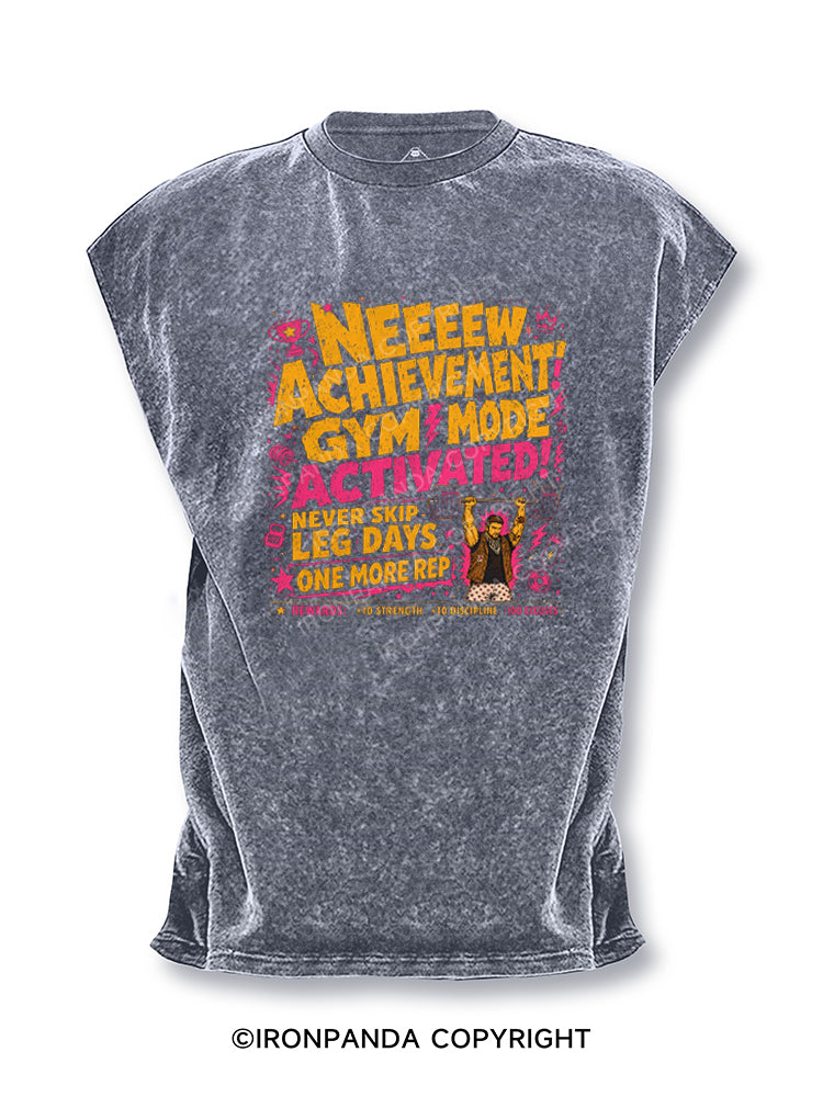 New Achievement Fitness Never Skip Leg Cut Off Tank