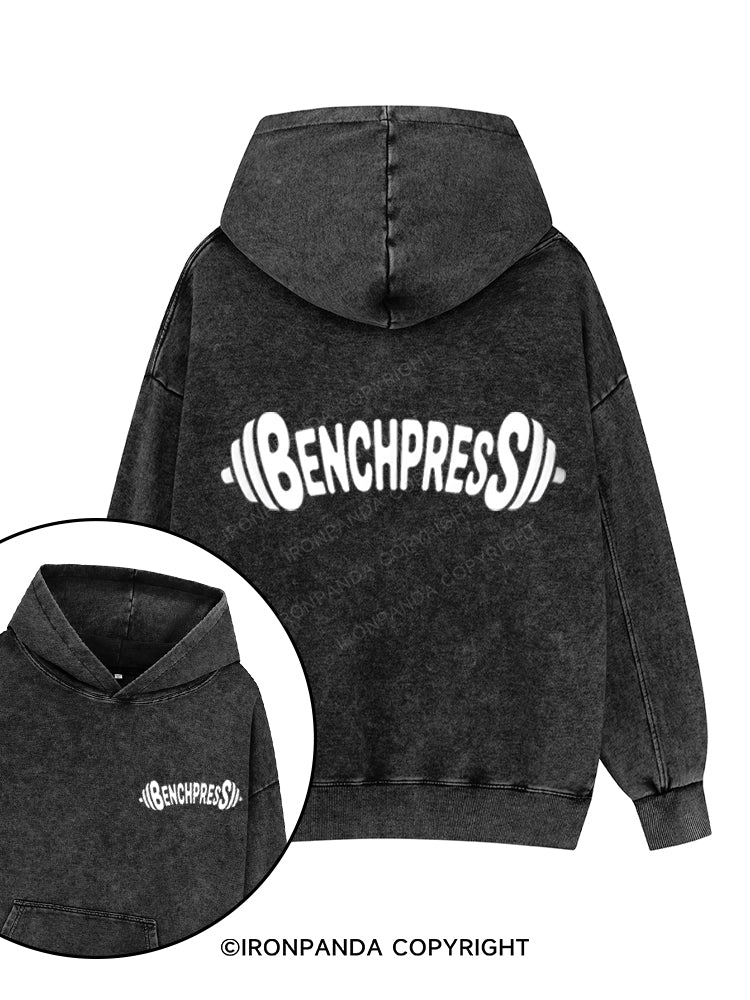 BENCHPRESS Printed Washed Gym Hoodie