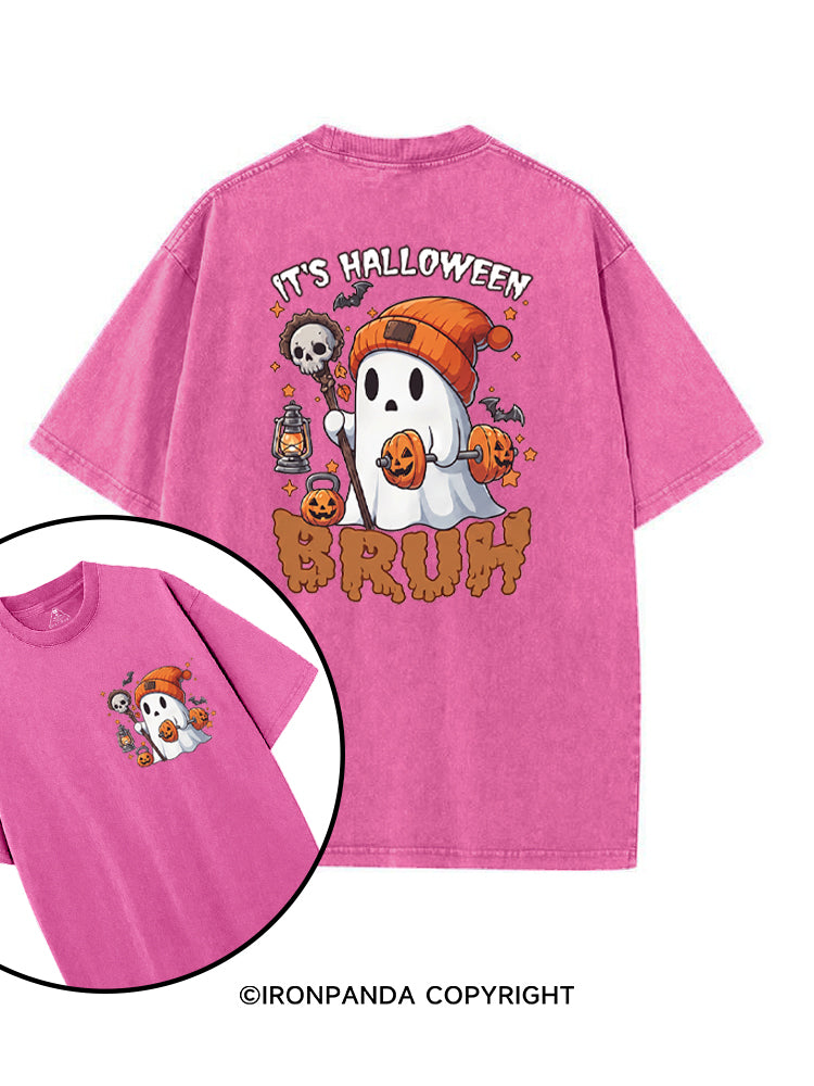 IT'S HALLOWEEN BRUH printed Gym Shirt
