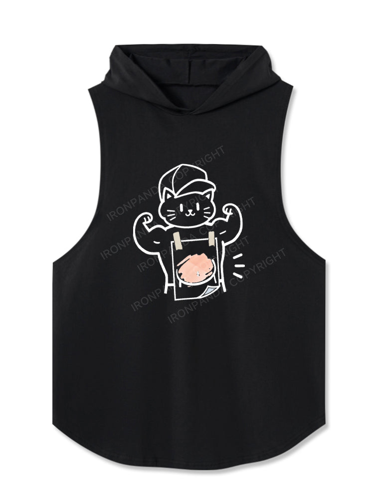 Muscle Cat Funny Hooded Tank