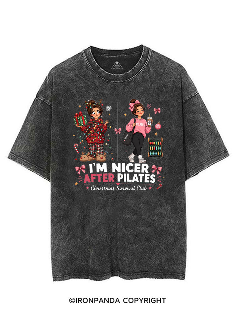 I'M NICER AFTER PILATES CHRISTMAS SURVIVAL CLUB VINTAGE GYM SHIRT