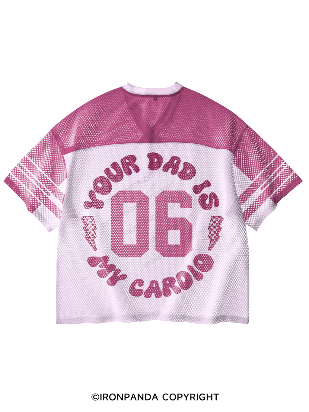 Your Dad Is My Cardio V-Neck Open Hole Mesh Top